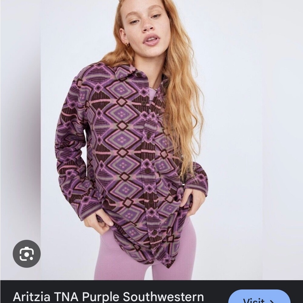Aritzia Southwestern Geometric Button-Up Shirt